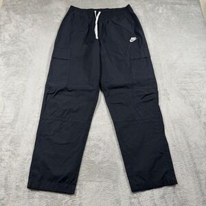 Nike Club Woven Cargo Pants Mens Size Medium Black Ripstop 29" Inseam DX0613-010